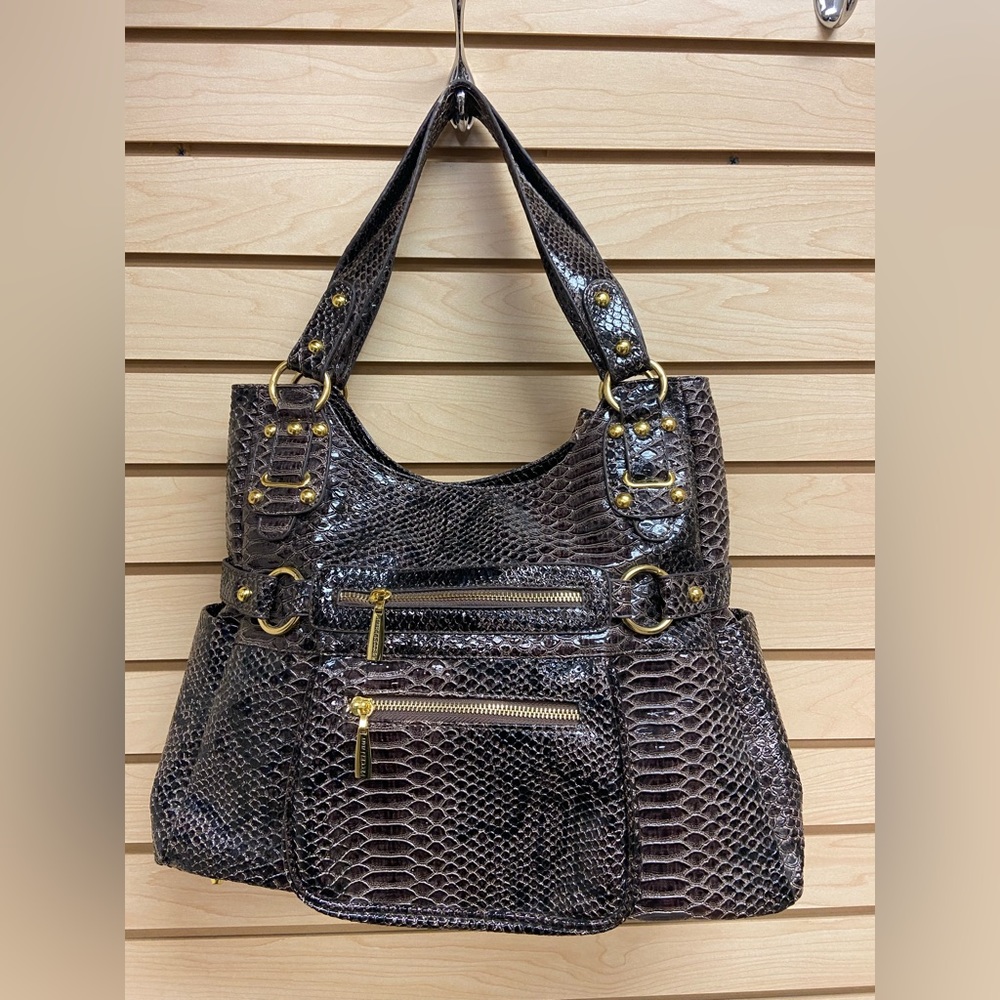 VECCELI ITALY WOMEN GORGEOUS FANCY LARGE HANDBAG EXCELLENT